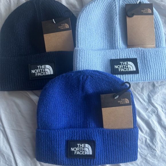 The North Face Blue Beanie Set - Navy Blue, Light Blue, Blue all brand new - Picture 1 of 1